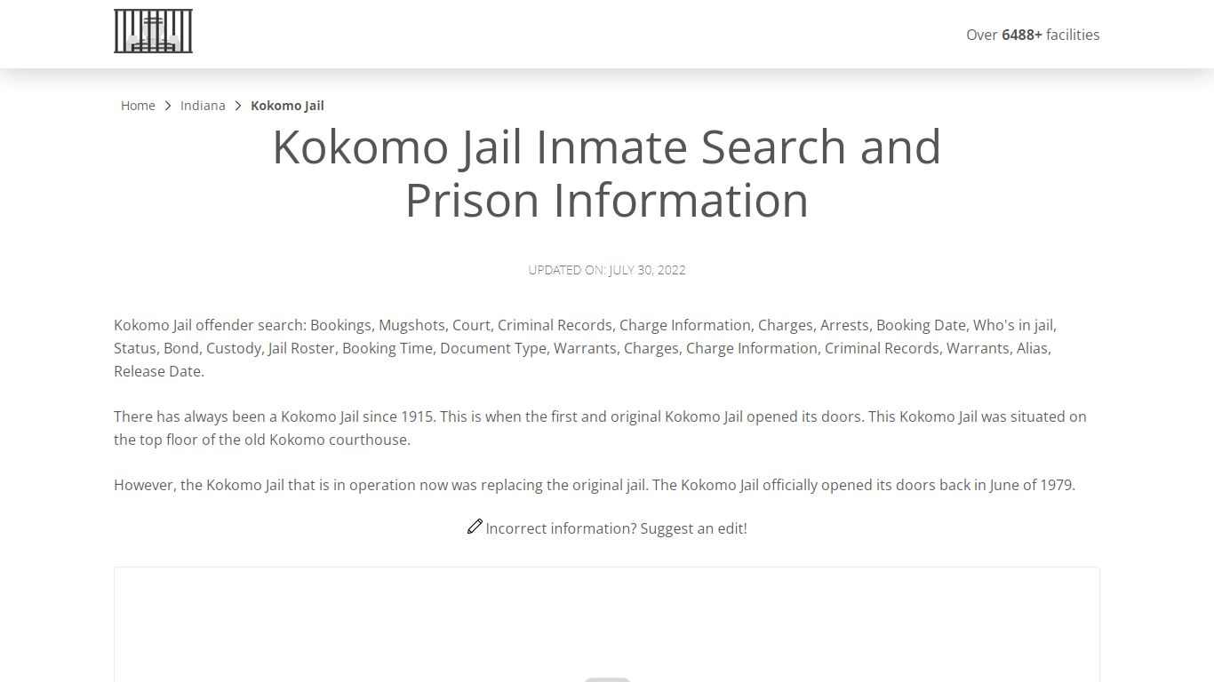 Kokomo Jail Inmate Search, Visitation, Phone no. & Mailing ...