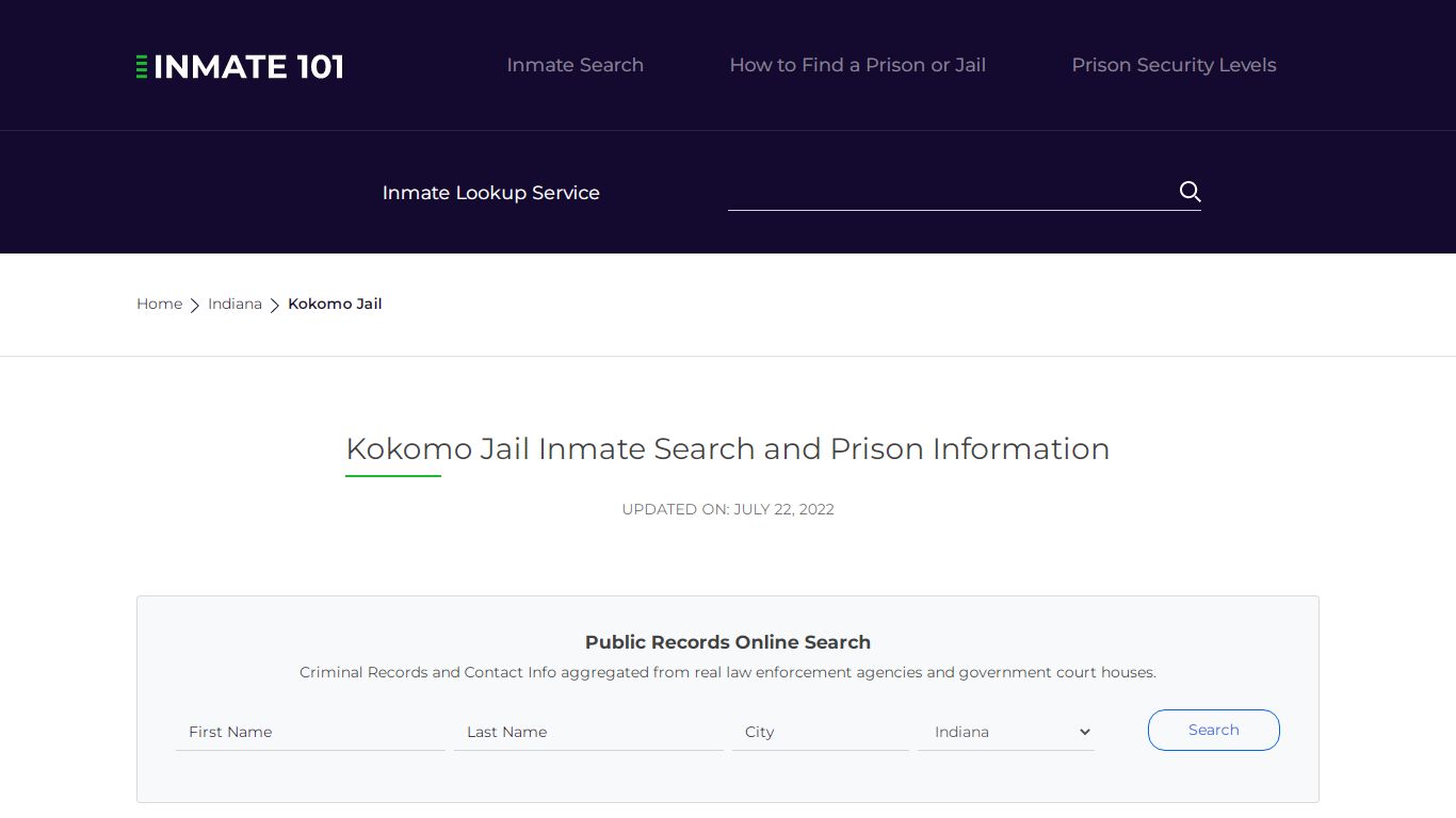 Kokomo Jail Inmate Search, Visitation, Phone no. & Mailing ...